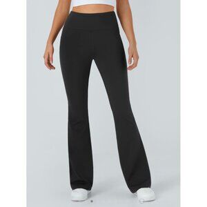 Halara High Waisted Back Pocket Flare Yoga Leggings Sz Large Black